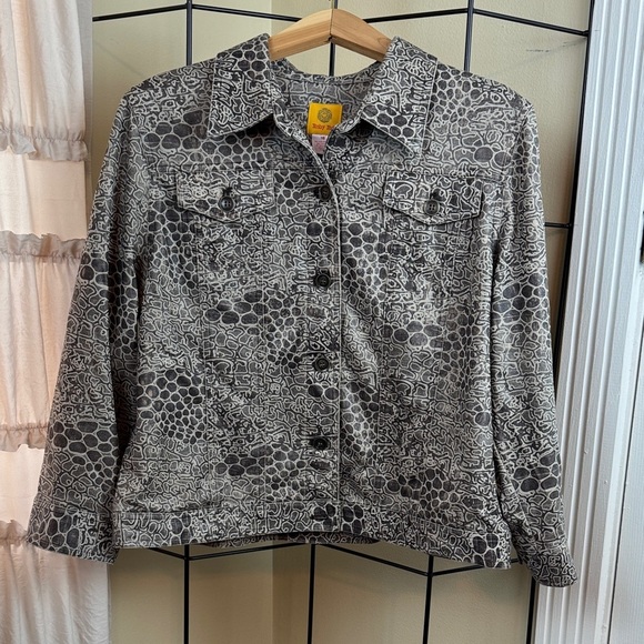 Ruby Rd. Jackets & Blazers - Ruby Rd Women's 3/4 Sleeve Button Up Jacket Reptile Animal Print Size 16